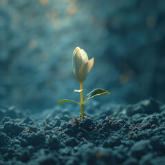Poster - A seed sprouting from the ground.