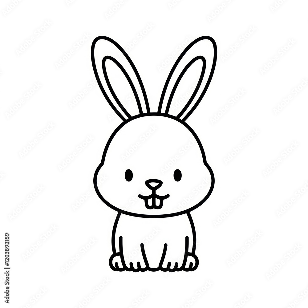 simple coloring page for children of a rabbit Stock Illustration ...