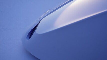 Poster - Sleek futuristic design of a smooth surface reflecting soft blue light in a minimalist setting