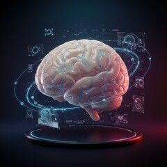 Wall Mural - Digital brain with circuit, concept of artificial intelligence