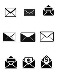 Email icon set, Vector email icon design , Email icon template,mail icon