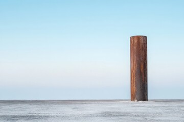 Poster - A sleek metal pipe on a minimalist background for industrial design projects and modern art displays in photography