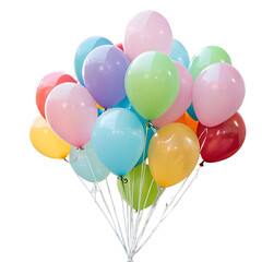 colorful balloons isolated on white bacground png transparent cut out social media post ad high qual