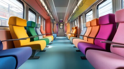 Poster - A colorful diagram comparing the durability of materials used in train interiors
