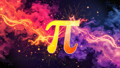 Poster - Dynamic pi poster design with vibrant colors and abstract background, creativity