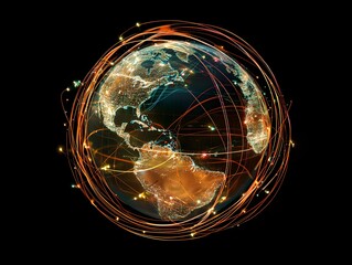 Poster - A stunning visual representation of the Earth highlighting global connectivity