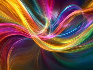Poster - A vibrant abstract design featuring flowing waves of color, showcasing dynamic movement and creativity. Perfect for backgrounds, digital art, and visual projects.