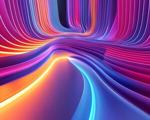 Poster - A vibrant abstract design showcasing flowing lines of vivid colors in a seamless blend
