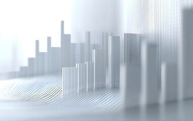 Poster - Abstract data visualization with bar graphs and lines representing statistics and trends in a modern style.