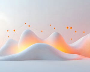Poster - Abstract design with flowing shapes and soft illumination creating a serene atmosphere for various projects.