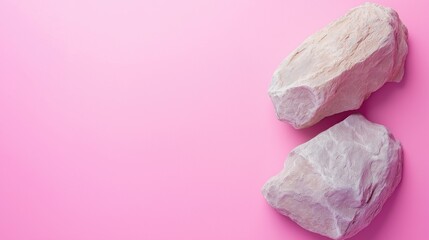 Sticker - Stones on a vibrant pink background space