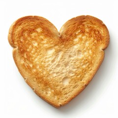 Poster - Toasted bread slice in a heart shape representing love, affection, and a healthy breakfast