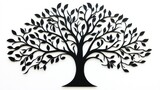 Black metal tree wall art, studio shot, white background, home decor