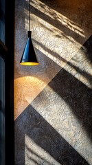 Poster - Dynamic wall textures and colors in diffused stage lighting indoor setting artistic perspective