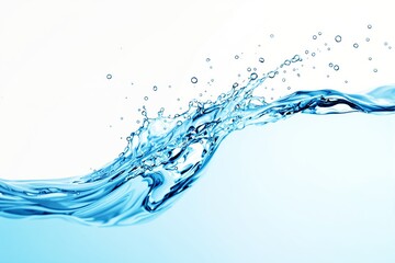 Poster - Dynamic splash of clear blue water on a light background.