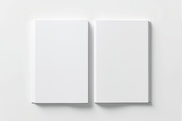 Poster - Blank open book mockup with white pages on clean background.