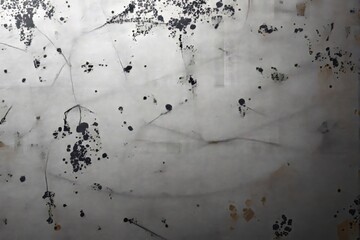 Poster - Abstract gray wall background with black ink stains and scratches.