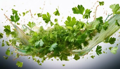 Wall Mural - fresh herbs on a white background