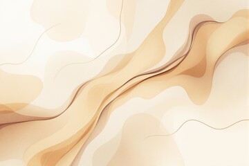 Poster - Abstract beige and brown fluid shapes on a light background.