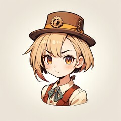 Sticker - Charming Anime Girl in a Top Hat