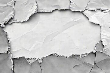 Aufkleber - Torn paper edges background with crumpled texture and blank space.