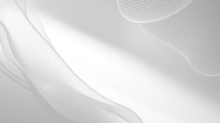 Poster - Abstract white background with flowing lines