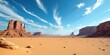 © Vibrant Visions Pixe - Vast Desert Landscape Under a Vivid Blue Sky with Striking Rock Formations