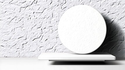 Poster - Minimalist Clean Style Display with White Circular Object on Surface