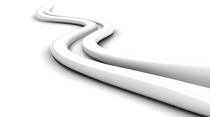 Poster - Abstract Minimalist Design with Clean White Curved Lines