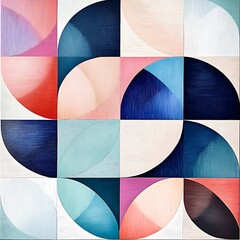 Poster - Minimalist Abstract Art in Clean White and Soft Color Palette