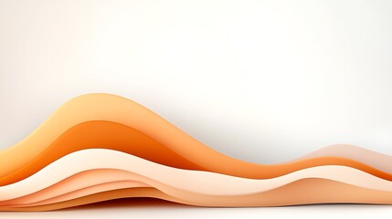 Poster - Minimalist Abstract Design with Soft Cream and Orange Curves