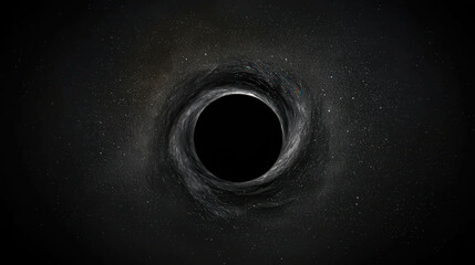 Wall Mural - black hole surrounded by twisted halo of starlight in cosmic deep space scene