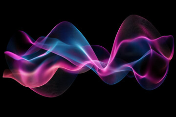 Wall Mural - Abstract neon pink and blue high speed light waves on a black background