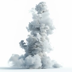 Aufkleber - White and grey ink swirling in water creating abstract shapes against a white background