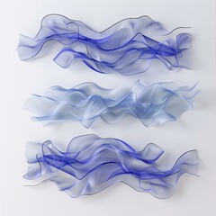 Aufkleber - Abstract blue lines flowing on white background, creating a beautiful and elegant design
