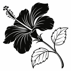 Naklejka na meble black and white flowers