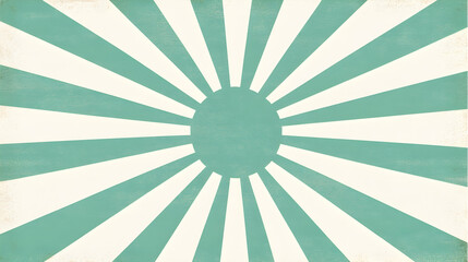 Fototapete - Vintage teal and cream sunburst background, perfect for retro designs, websites, or presentations.  A textured, graphic design element.