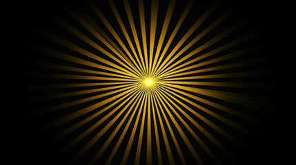 Poster - Radiant Yellow Light Beams Radiating Outward in a Striking Sunburst Design
