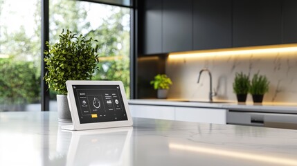 Poster - Modern Smart Home Kitchen Tablet Display Control Panel Interface