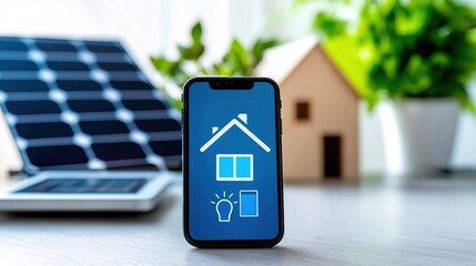 Aufkleber - Smart Home Technology Energy Efficiency Solar Power Mobile App