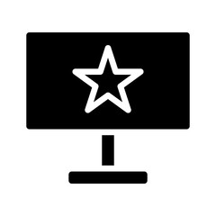Poster - Computer monitor with star icon. Concept of favorite, bookmark, and rating.