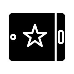 Poster - Tablet with star icon. Concept of favorite, bookmark, and rating.