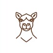 © lestari - Camel head portrait, minimalist line art, white background, logo design