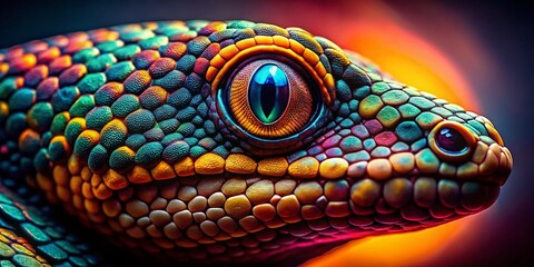 Wall Mural - Surreal Snake Head Close-Up: Abstract Art Photography