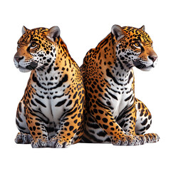 Aufkleber - Jaguars in sitting pose isolated on transparent background