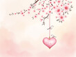 © Zilvinas - Pink heart with birds on flower branch