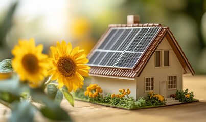 Sticker - Solar House, Sunflowers, Sustainable Energy