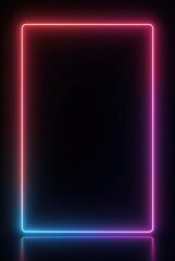Poster - Neon glowing rectangular frame with a dark gradient background.