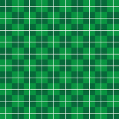 Wall Mural - Plaid repeat pattern in green and white.Checkered tartan gingham seamless pattern. Geometric graphic vector illustration background design for fabric and prints.