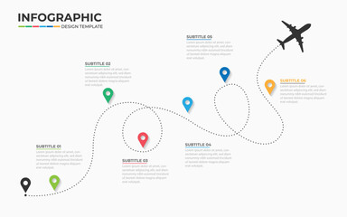 Poster - Infographic design template. Creative concept with 6 steps. Can be used for workflow layout, diagram, banner, webdesign. Vector illustration